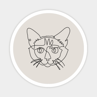 One line Siamese Cat Magnet